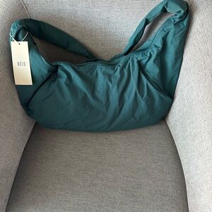 Oversized Crescent Bag in Deep Teal - Beis